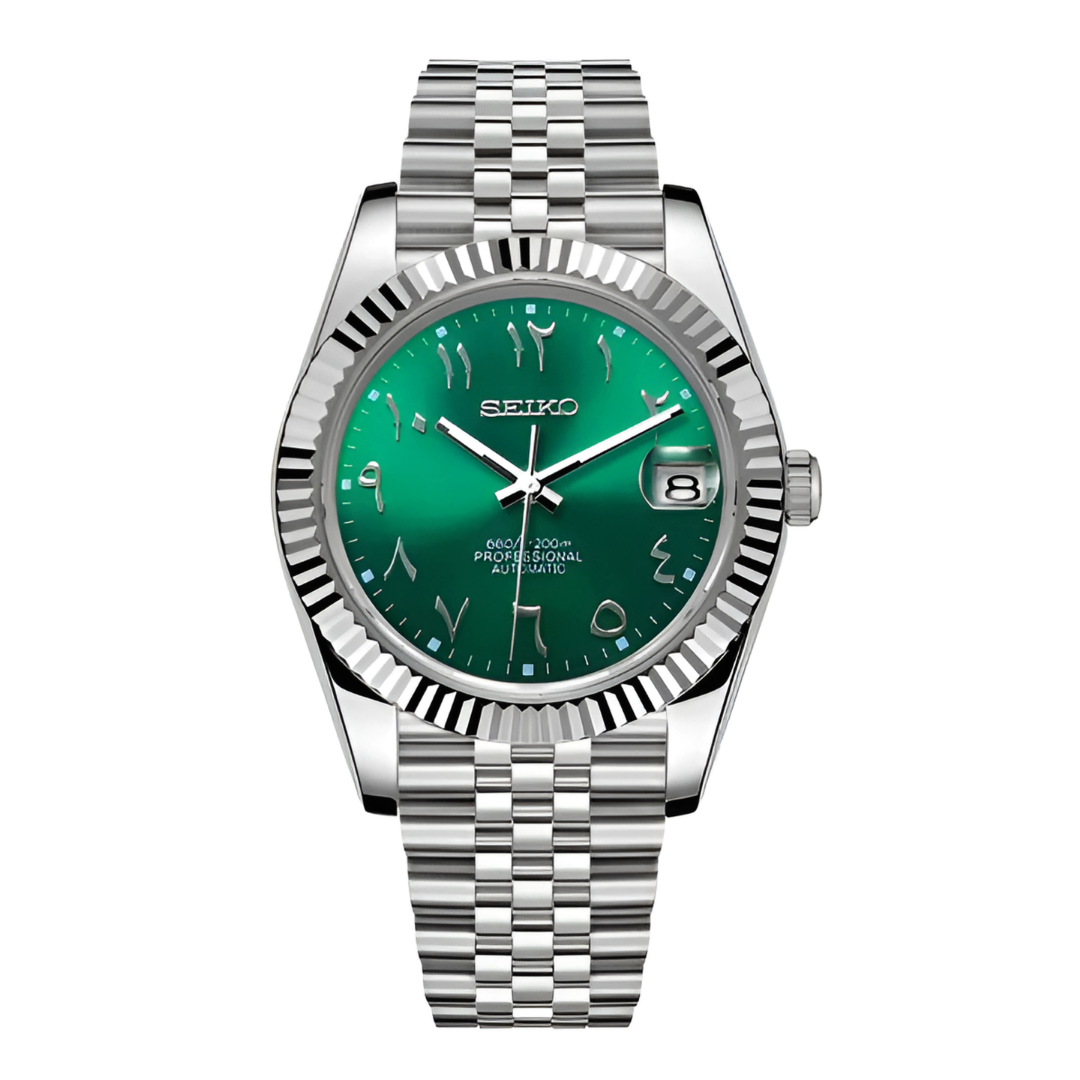 Seiko Mod Datejust Arabic Green