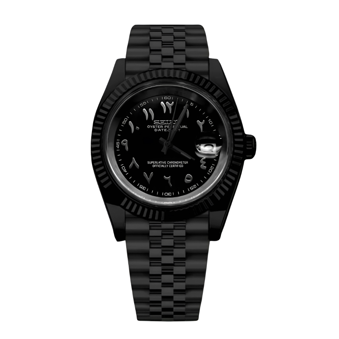 Seiko Mod Datejust Black Panther Arabic
