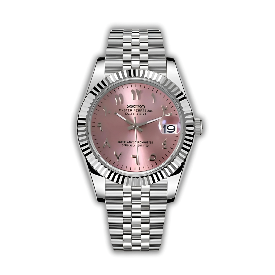 Seiko Mod Datejust Pink Arabic