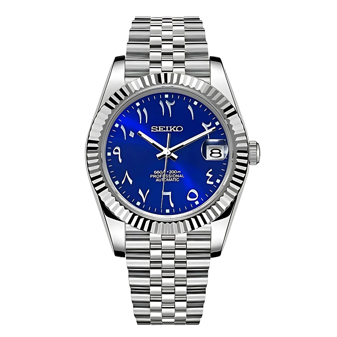 Seiko Mod Datejust Arabic Blue