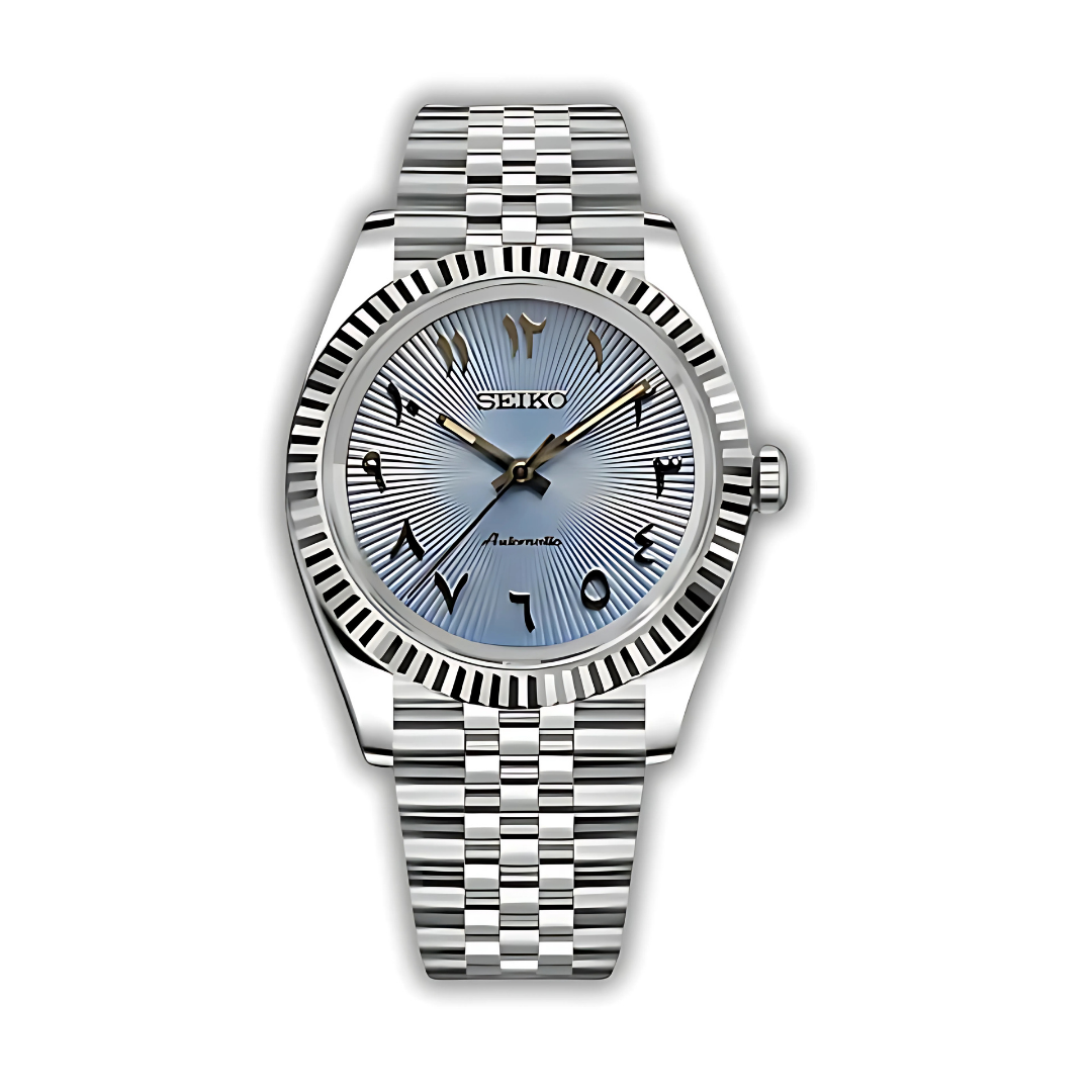 Seiko Mod Datejust Light Blue Arabic