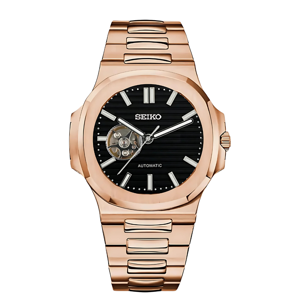 Seiko Nautilus Rose Black Open Heart